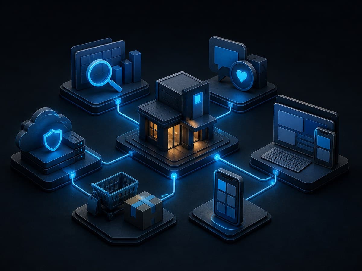Connected search, social, web, mobile, commerce, and security services