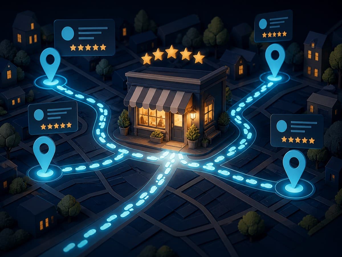 Neighbourhood storefront connected to local search results and nearby customers